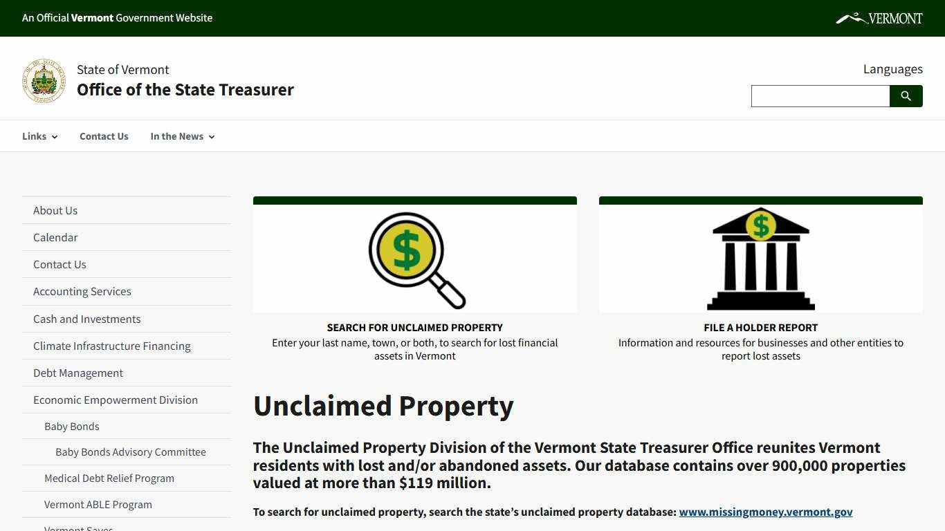 Unclaimed Property | Office of the State Treasurer