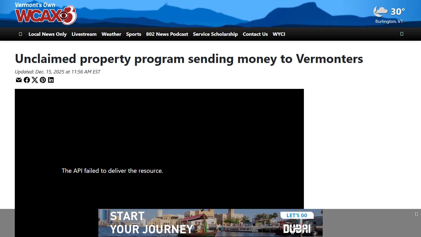 Unclaimed property program sending money to Vermonters