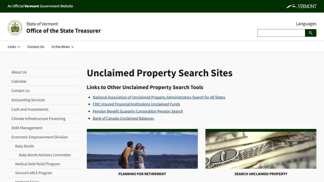 Unclaimed Property Search Sites | Office of the State Treasurer